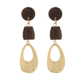 Linear Geo & Round Wood Earrings