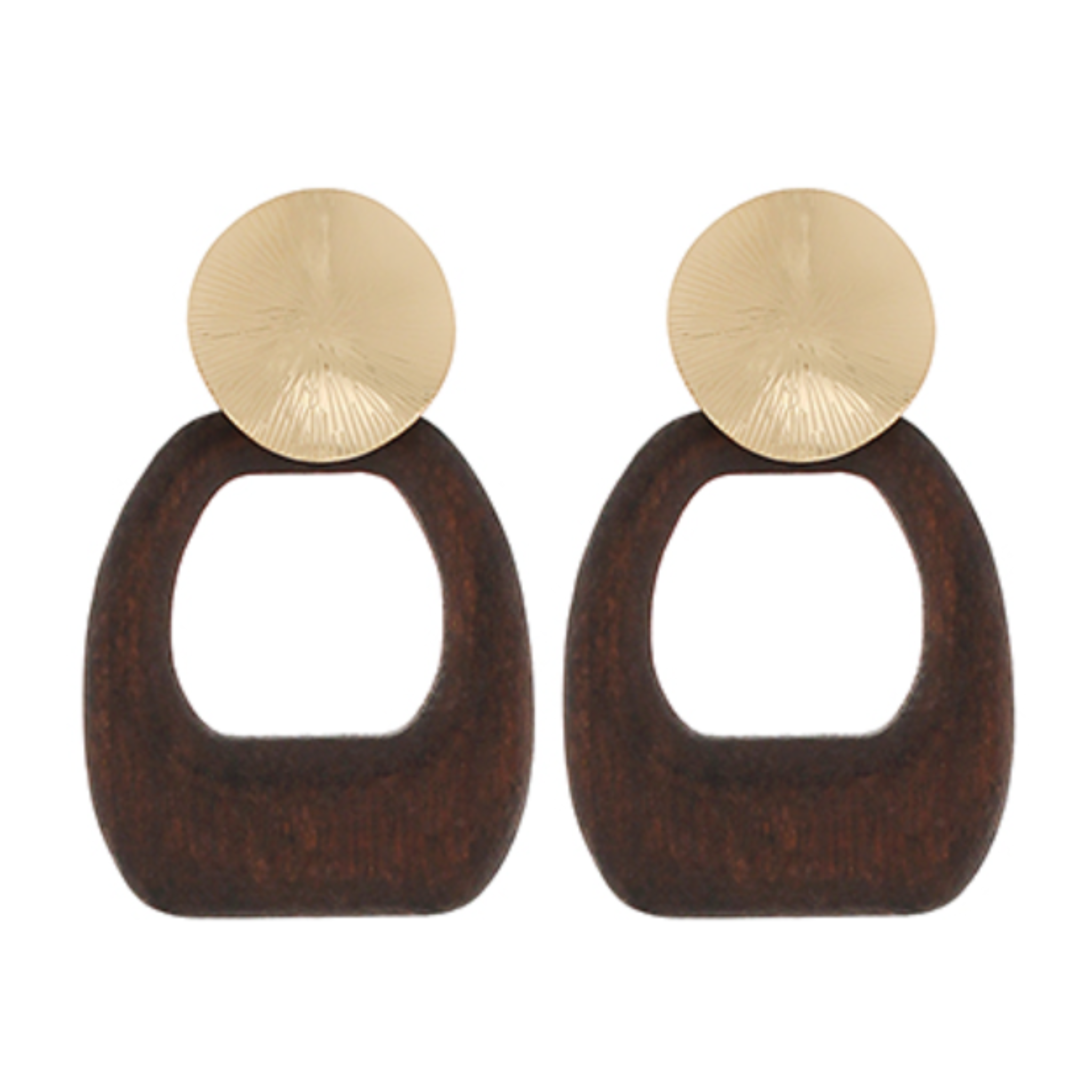 Geometric Square Wood Earrings