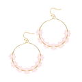 Bead Flower Circle Drop Earrings