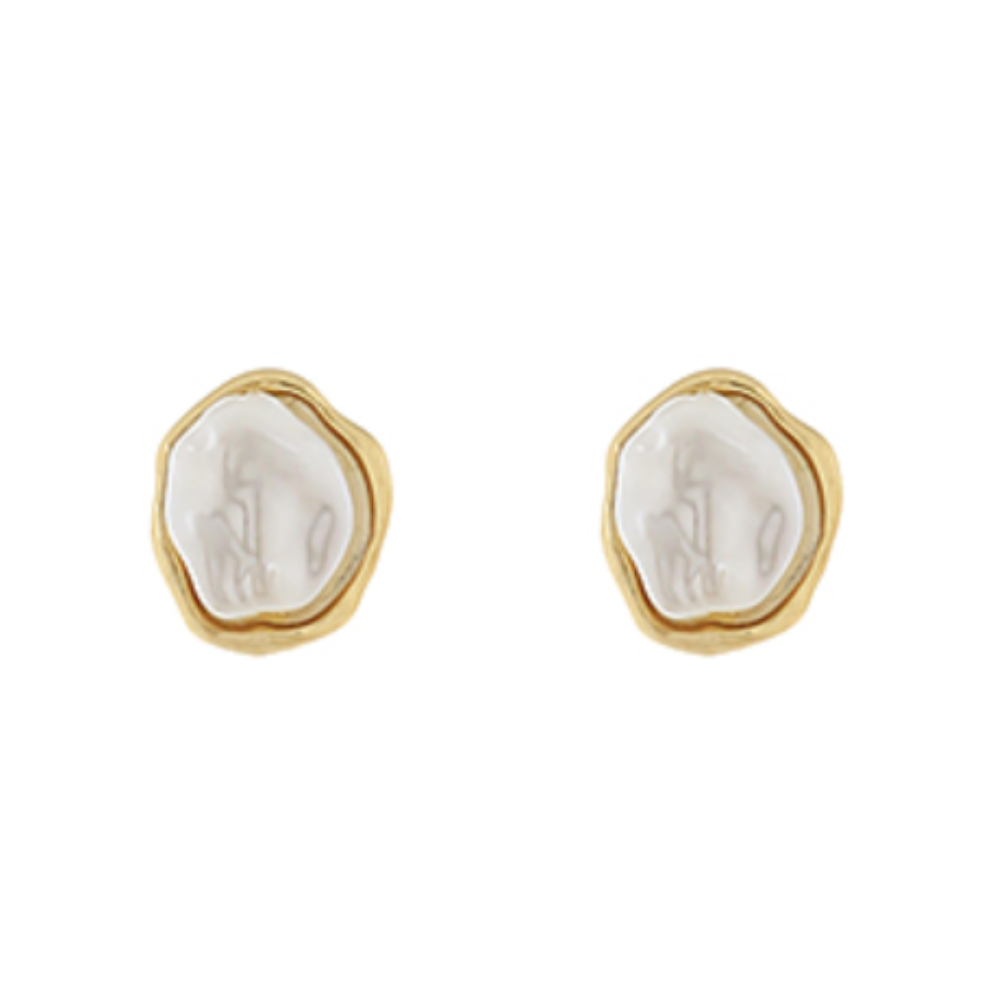 Byzantine Pearl Stud Earrings