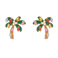Palm Tree & Christmas Lights Earrings