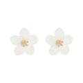 White Flower Stud Earrings