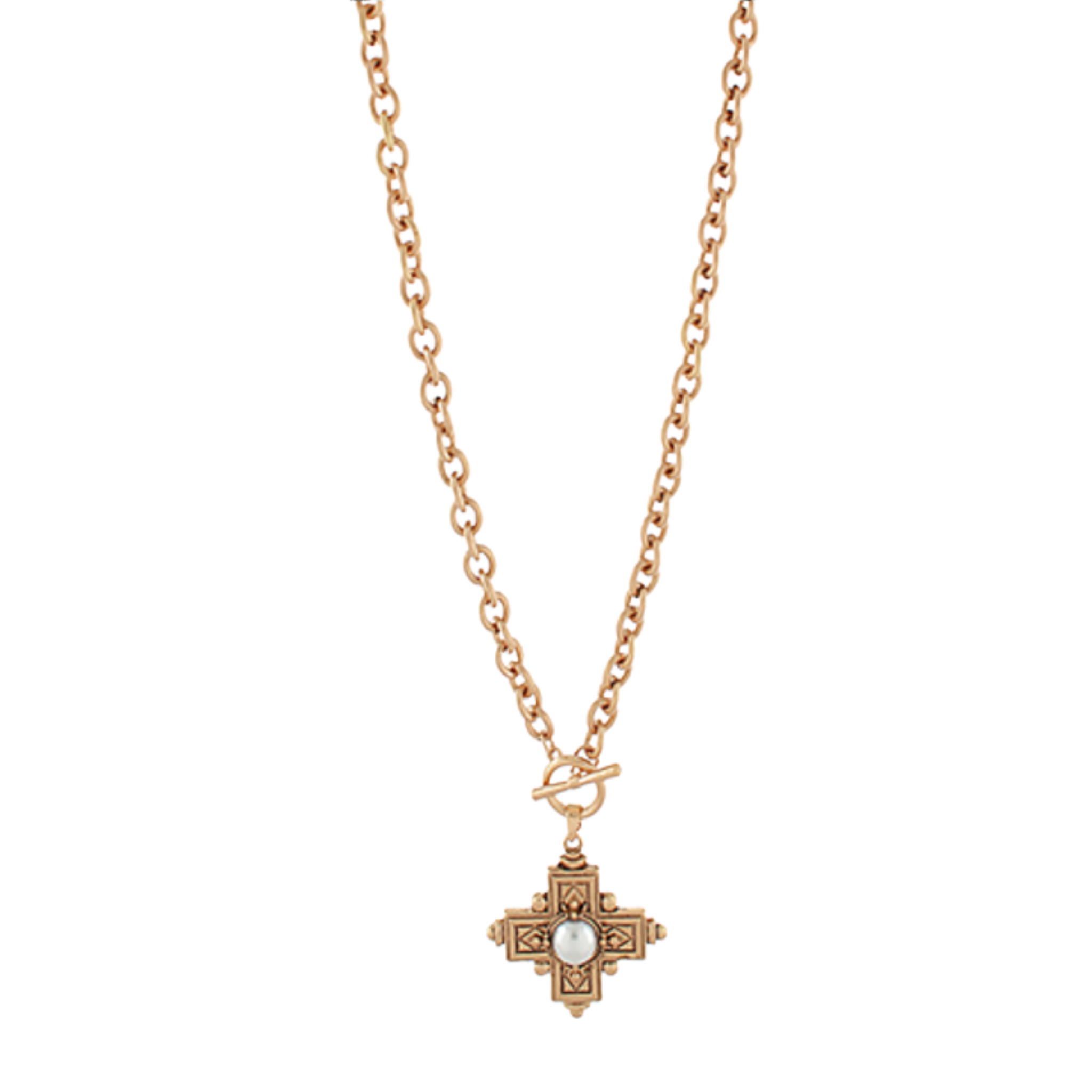 Byzantine Cross & Stone Necklace