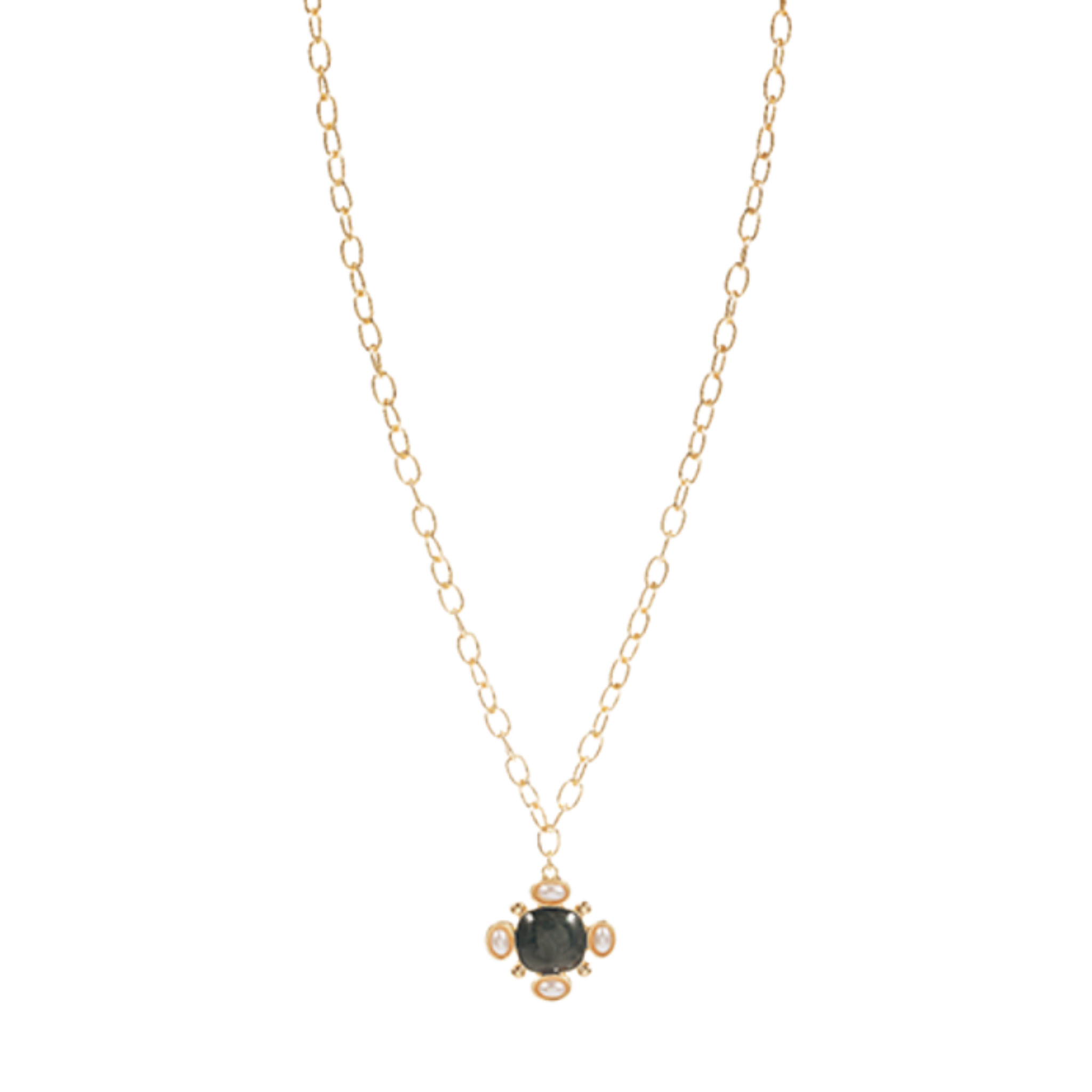 Pearlized Square Pendant Necklace