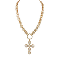 Cross & Watch Chain Necklace