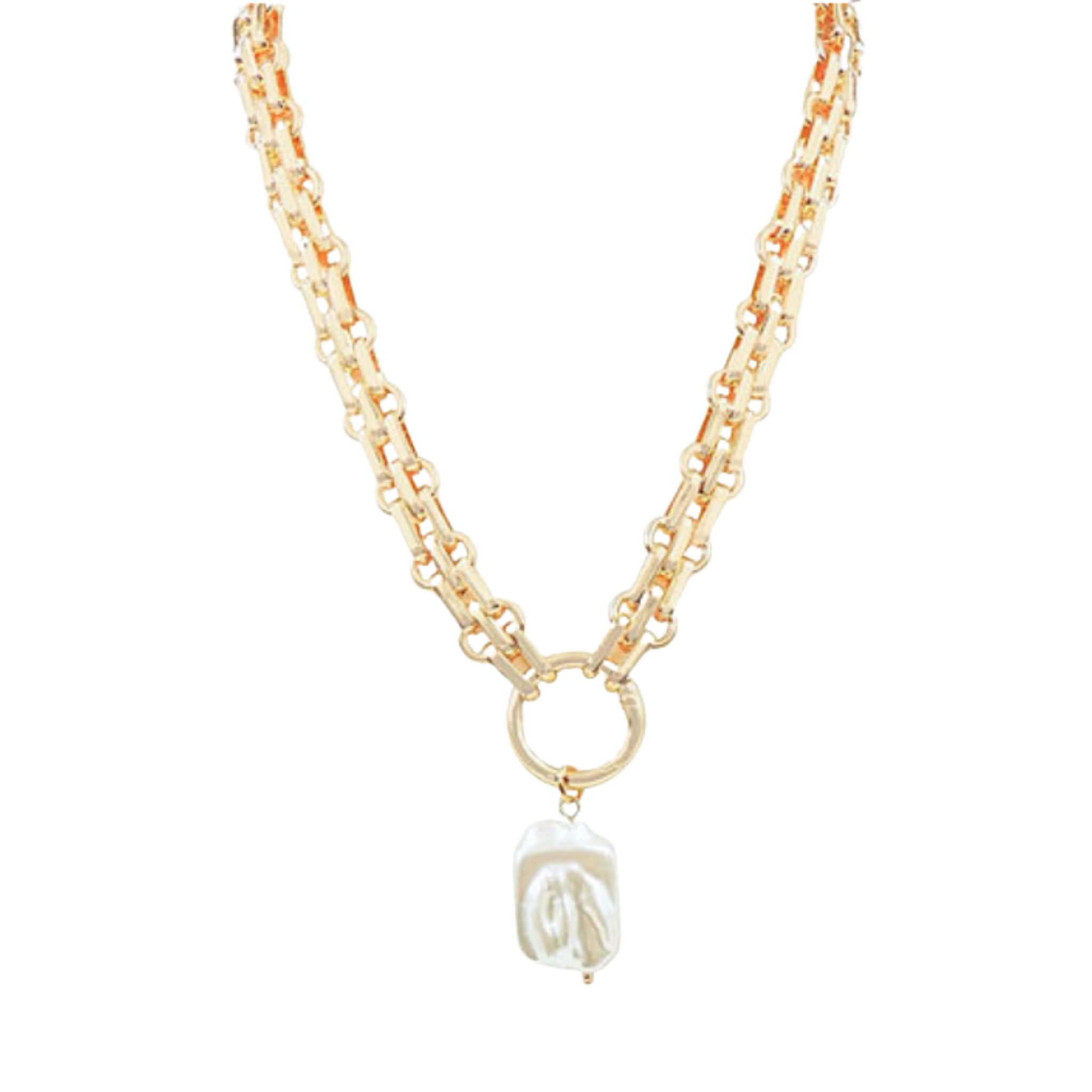 Pearl Pendant Watch Chain Necklace