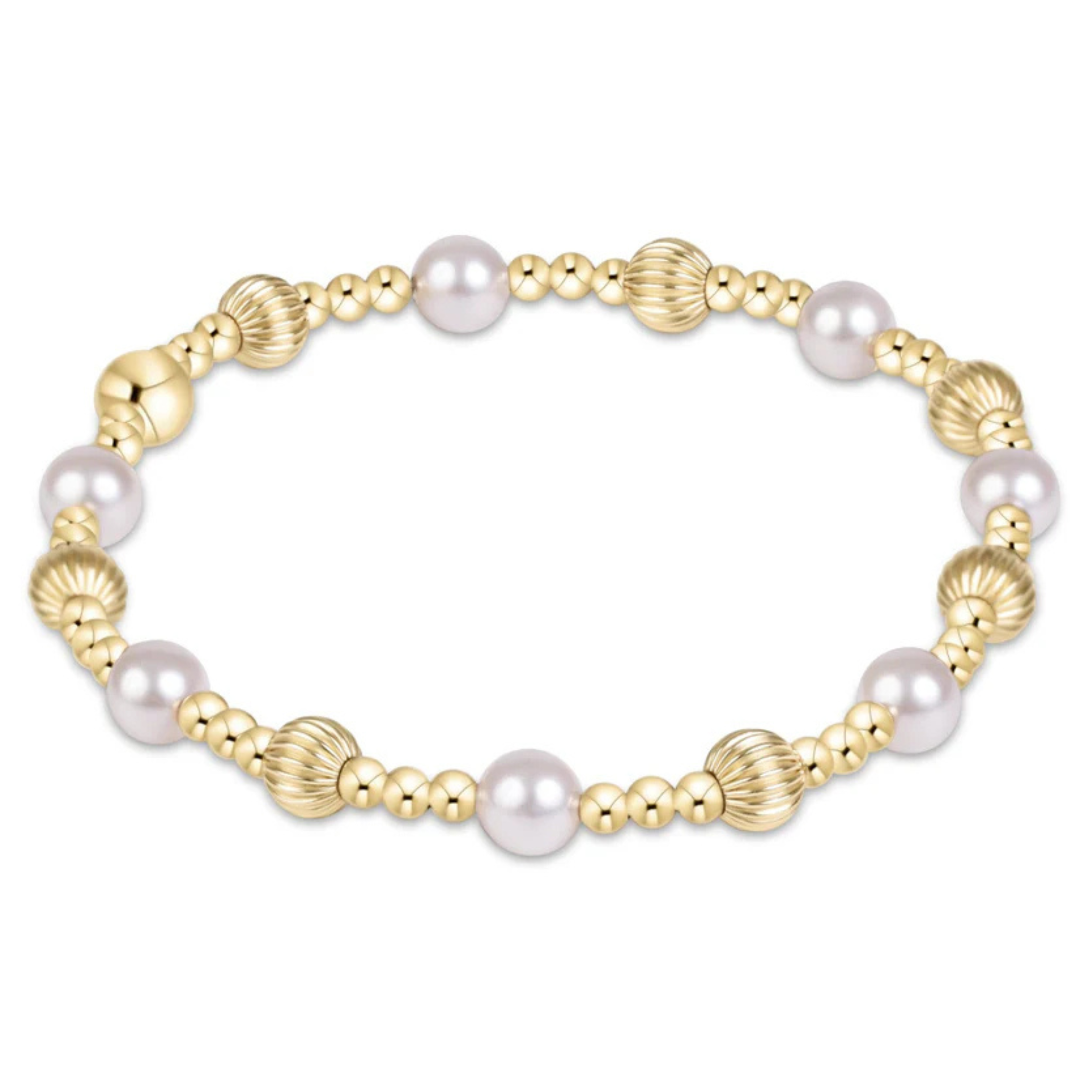 Dignity Sincerity Gold 5mm Bracelet - Pearl