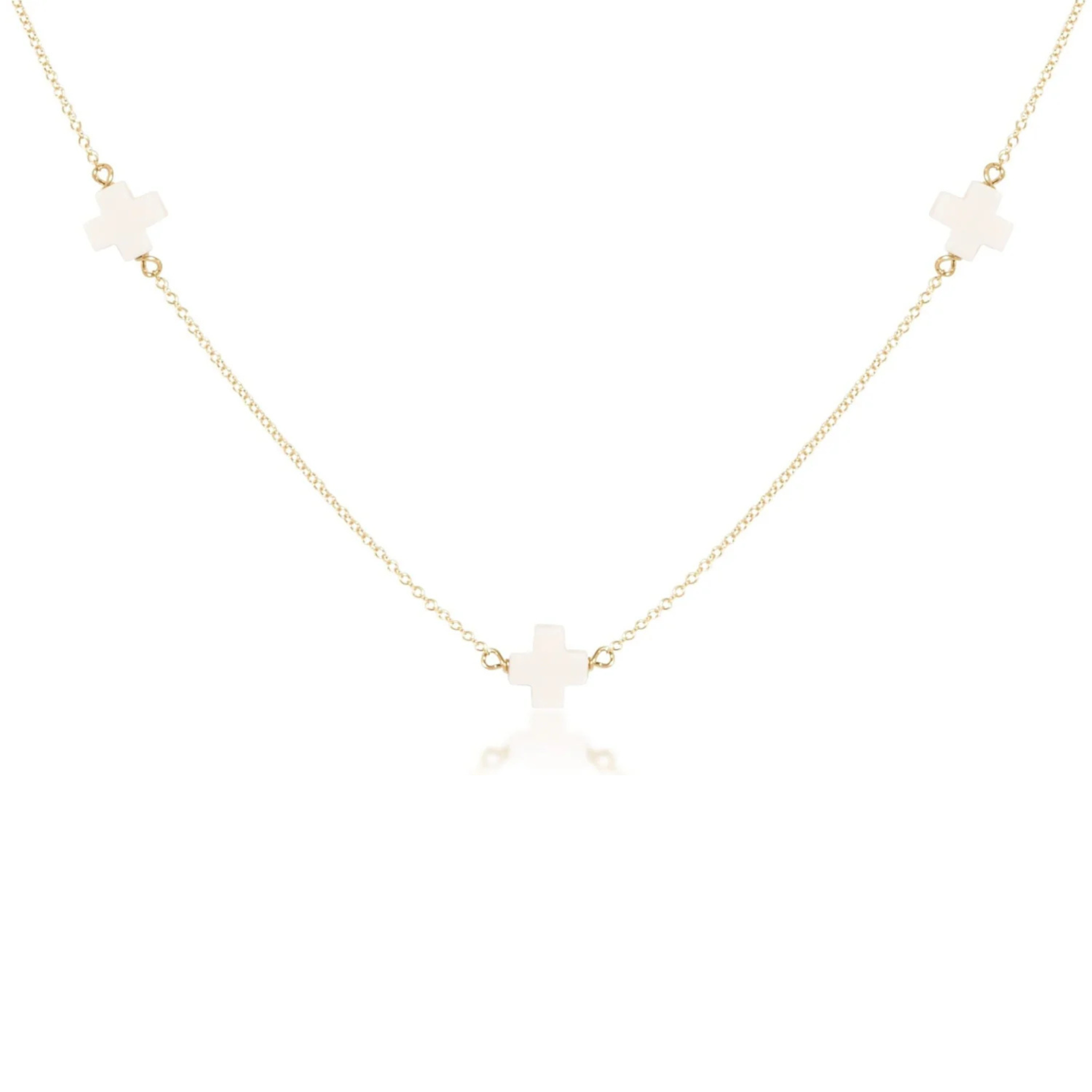 17" Simplicity Gold Cross Off White