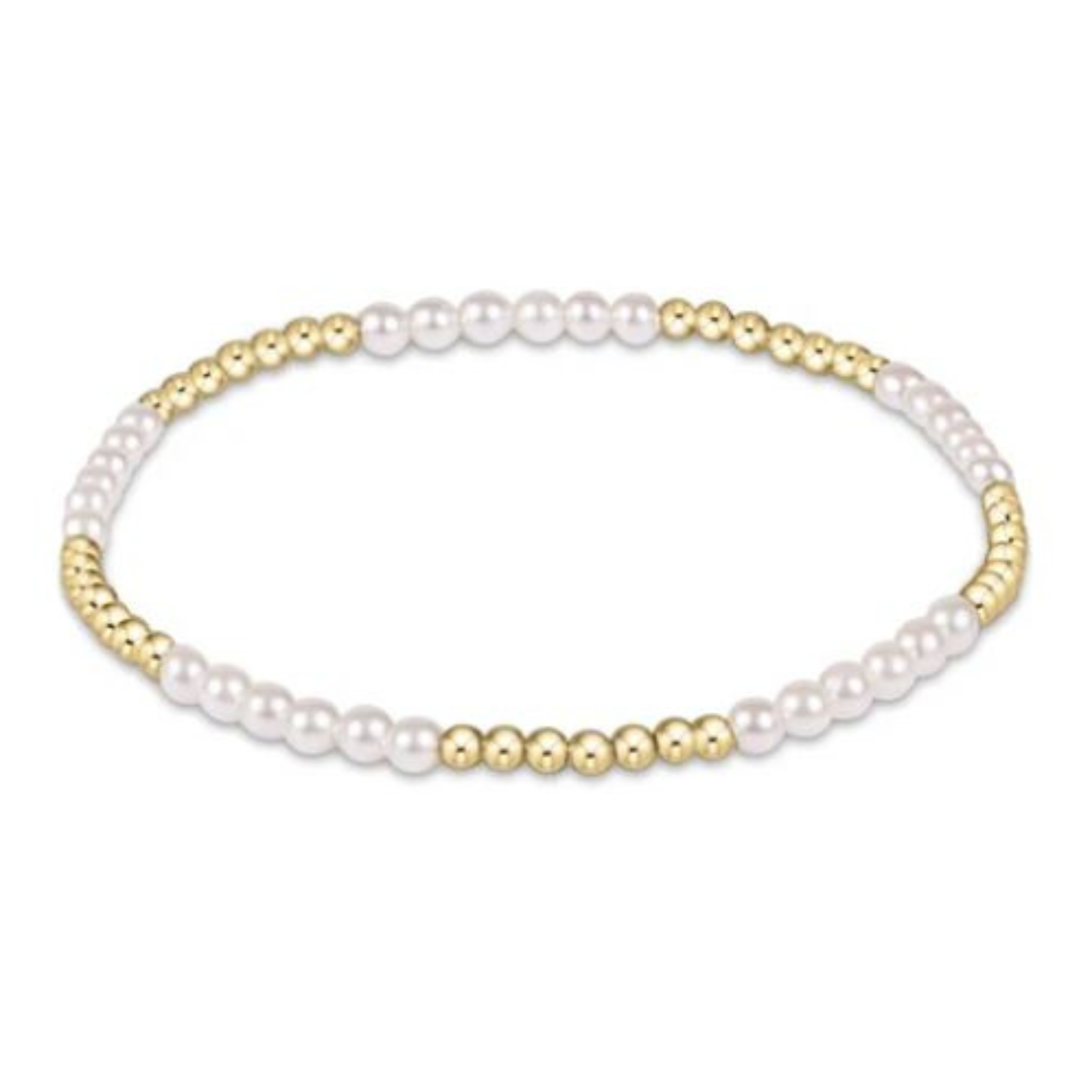 Classic Blissful Pattern 2.5mm Bead Bracelet - 3mm Pearl