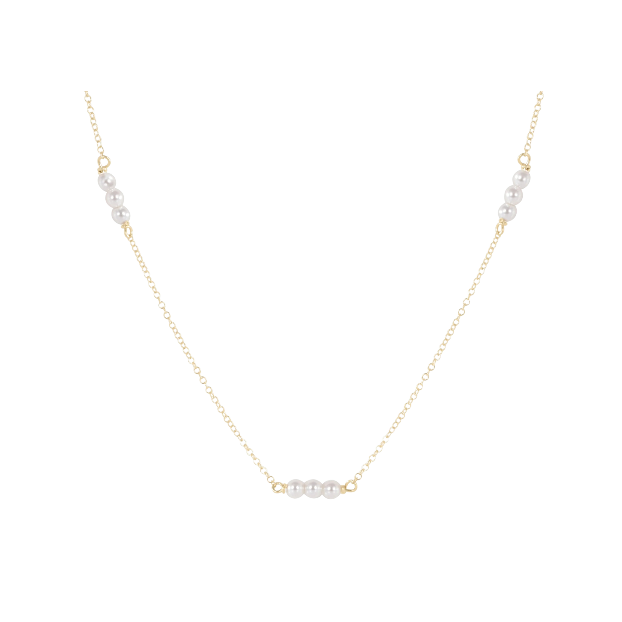 17" Chocker Joy Simplicity Chain Gold - Pearl 3mm