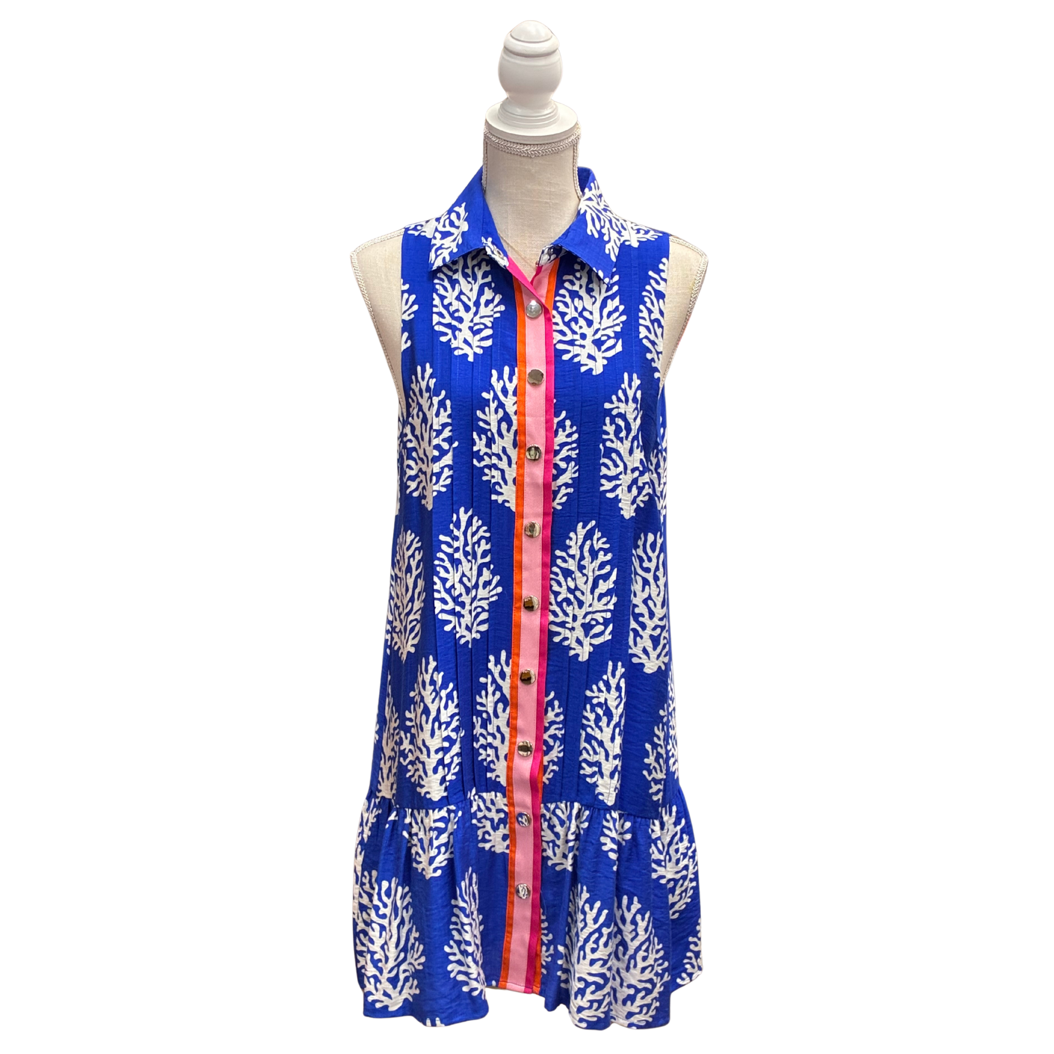 Coral Print Dress