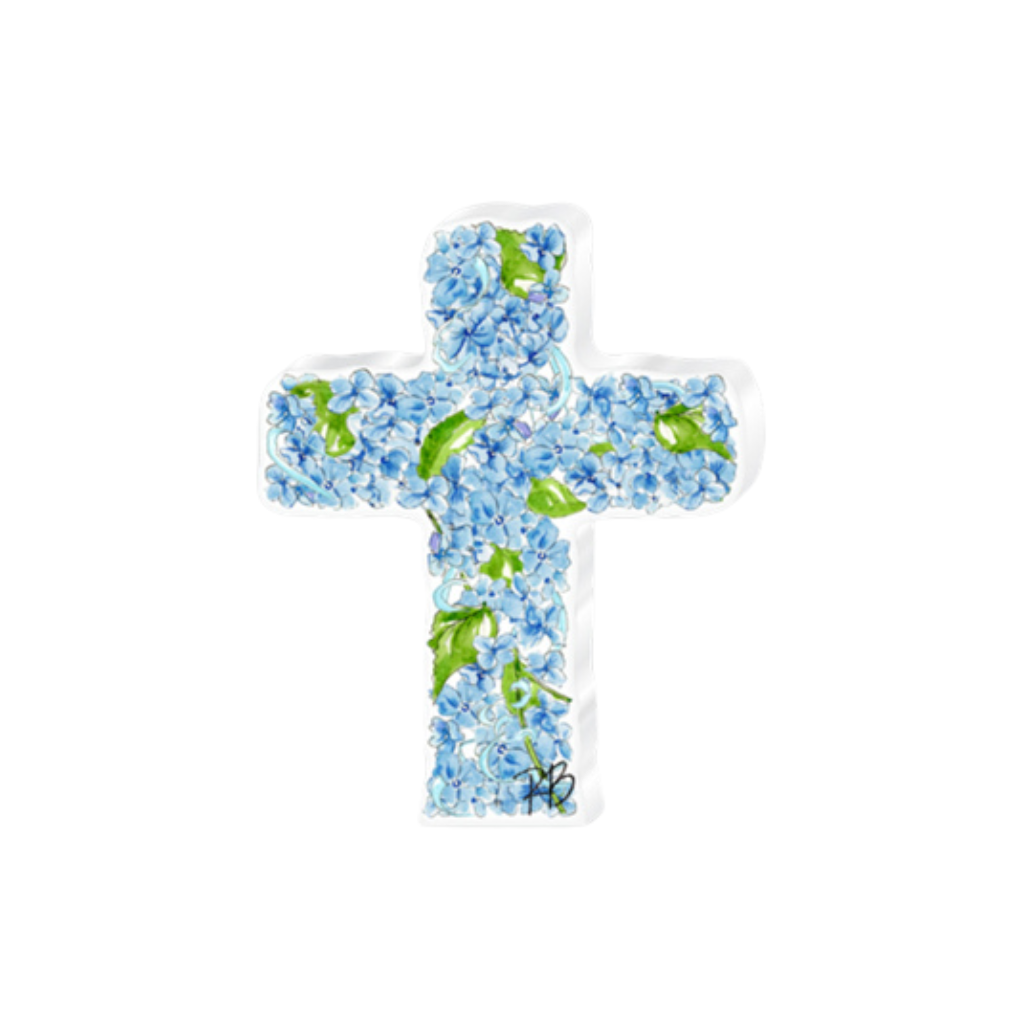 Encouragement Blue Floral Cross