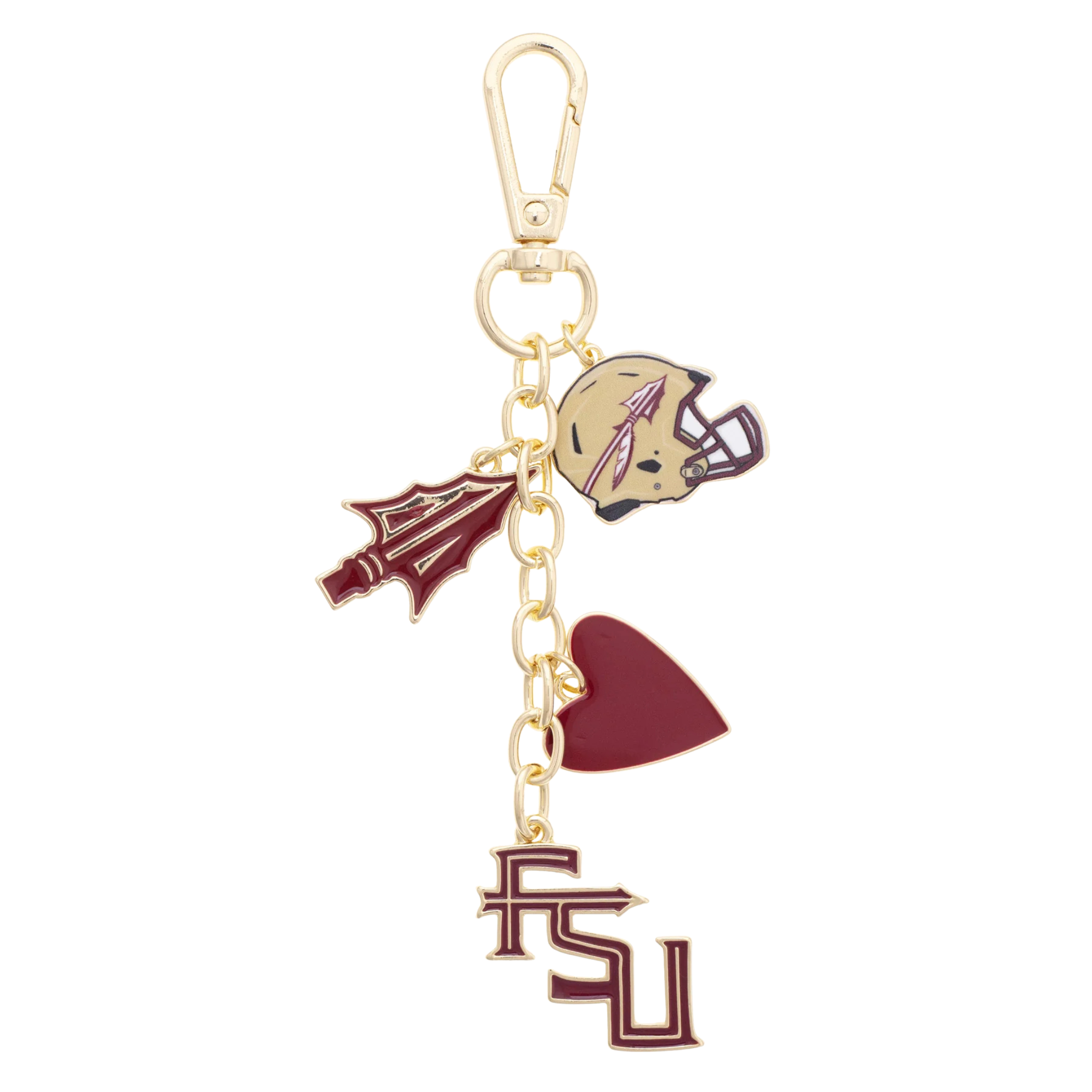 Florida State Seminoles Heart Cluster Bag Charm