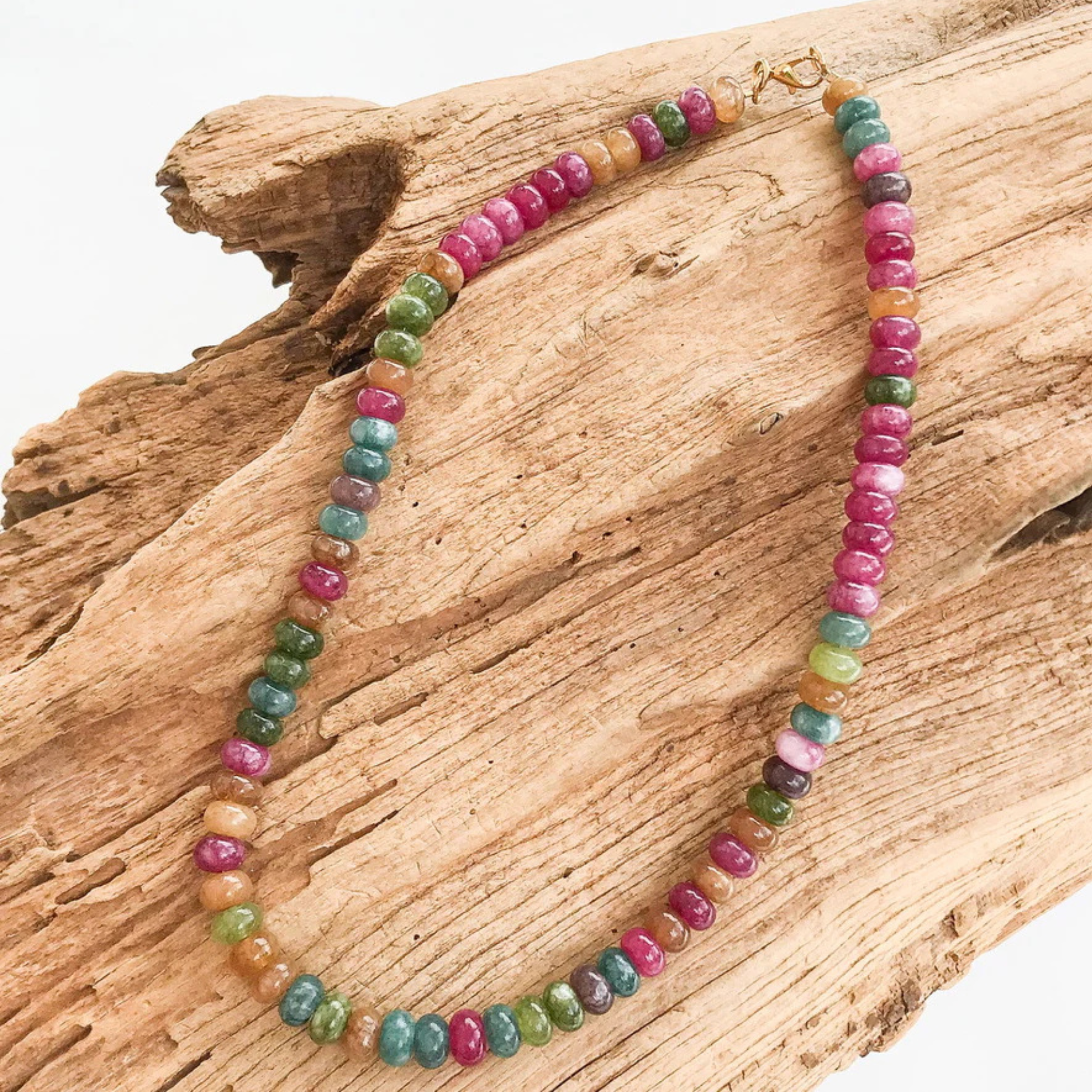 Rondelle Gemstone Layering Necklace 18”