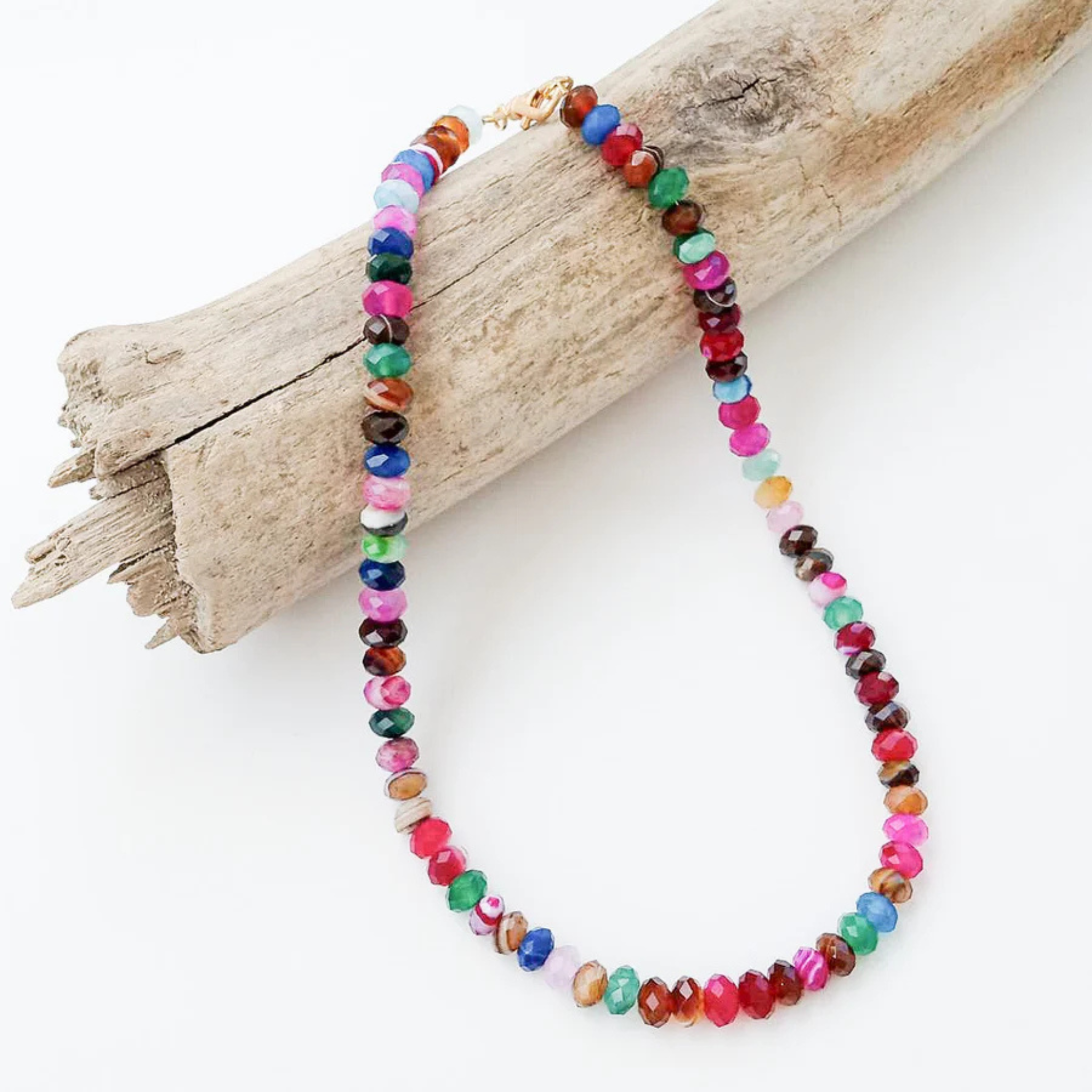 Rondelle Gemstone Layering Necklace 18”