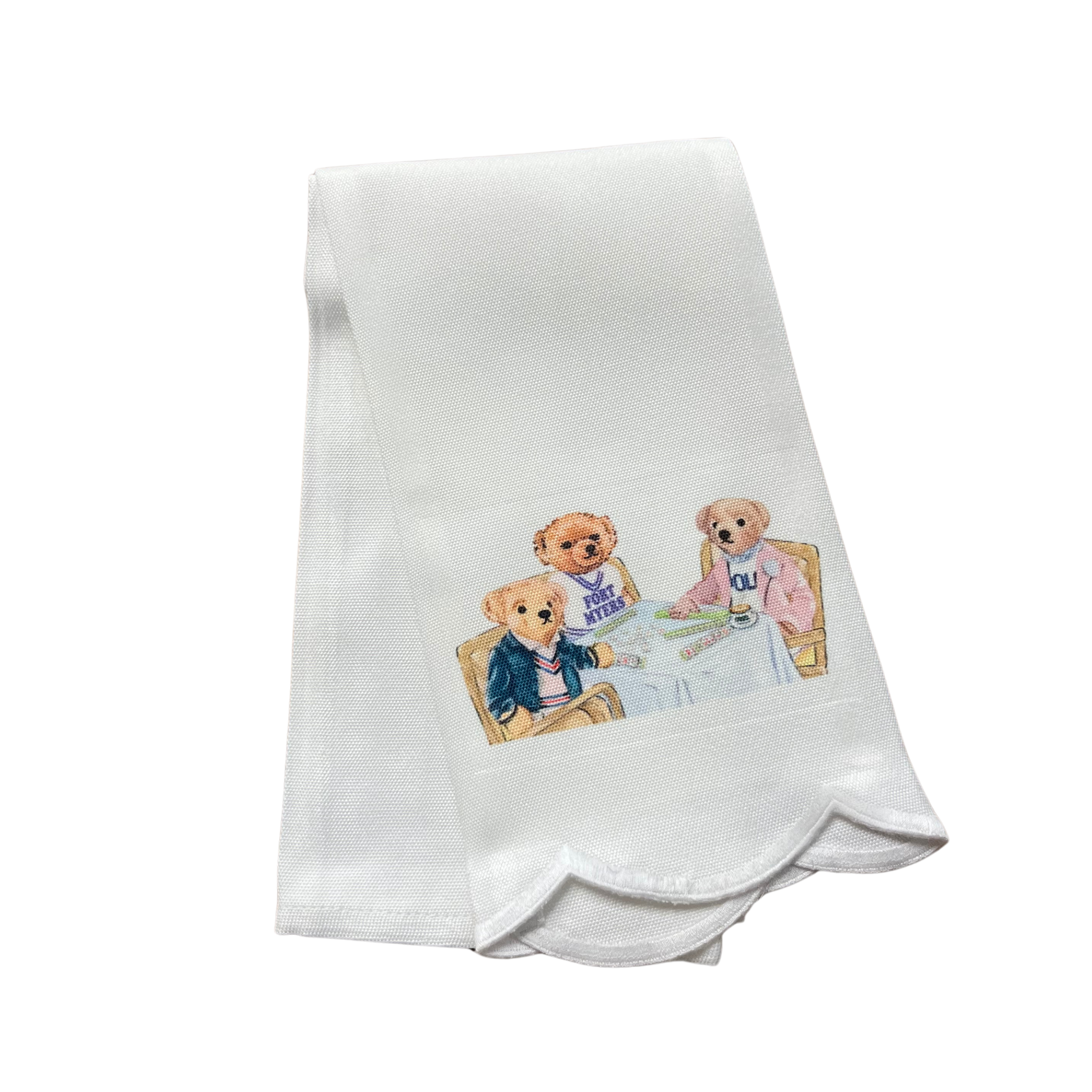 Fort Myers Mahjong Bears Tea Towel