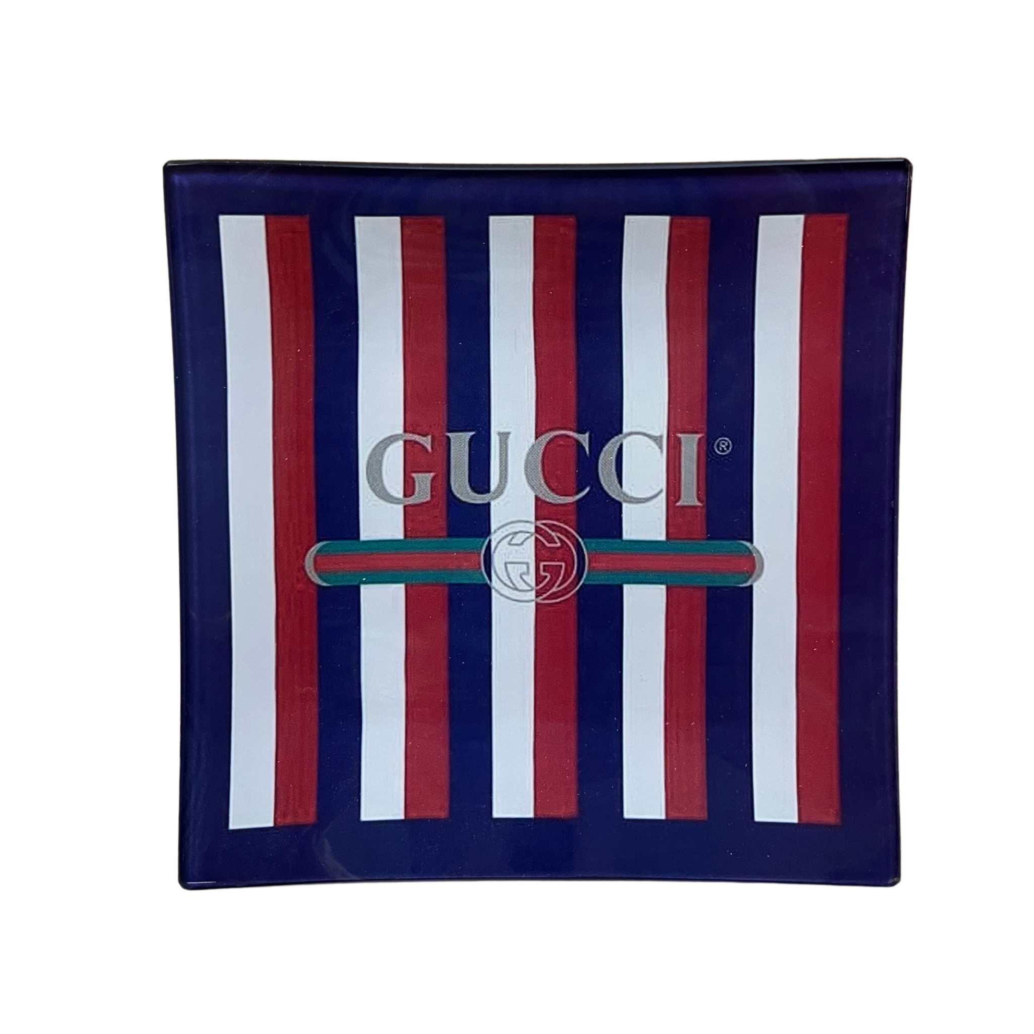 Red, White, and Navy Gucci Tray