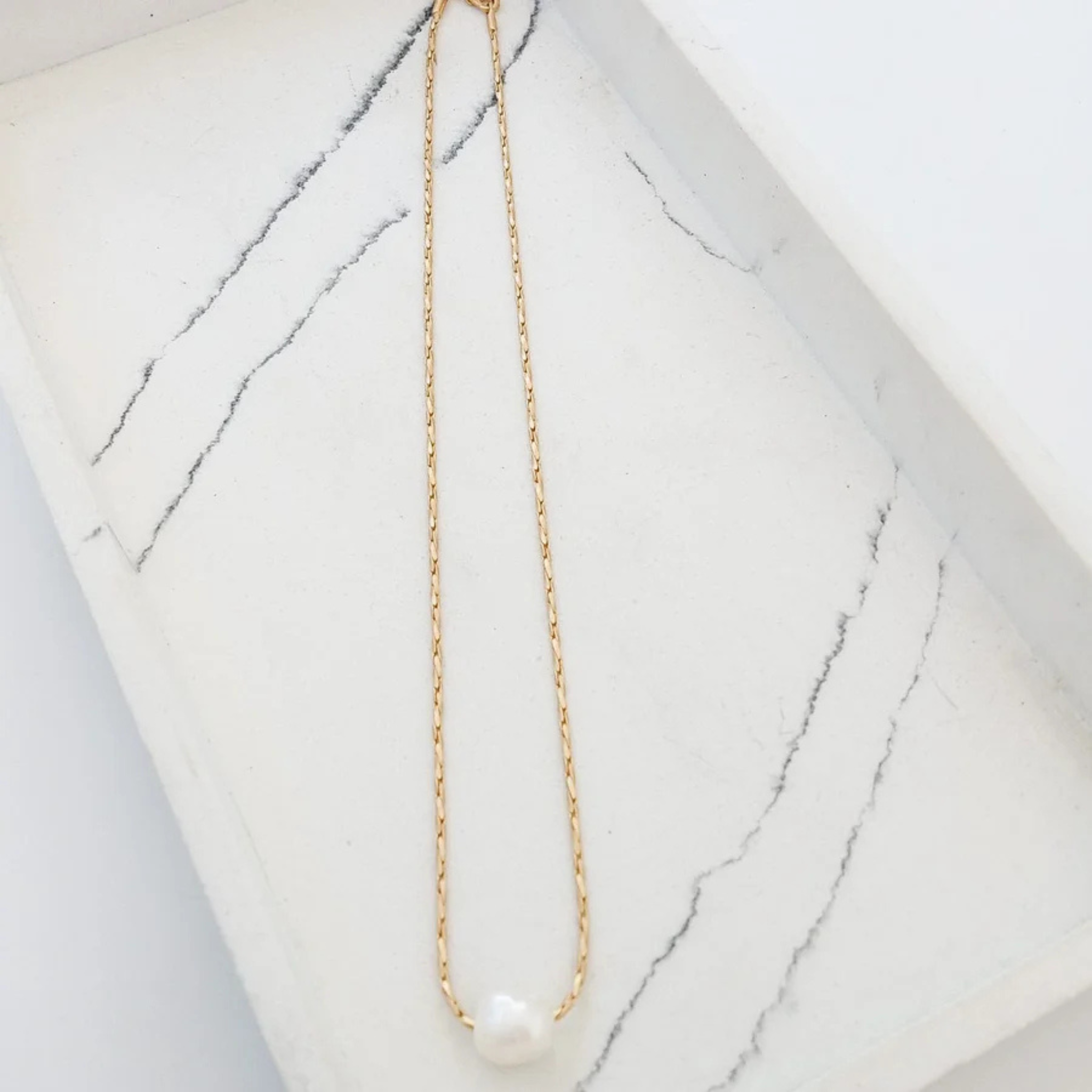 Petite Rope Chain w/ Mini Pearl