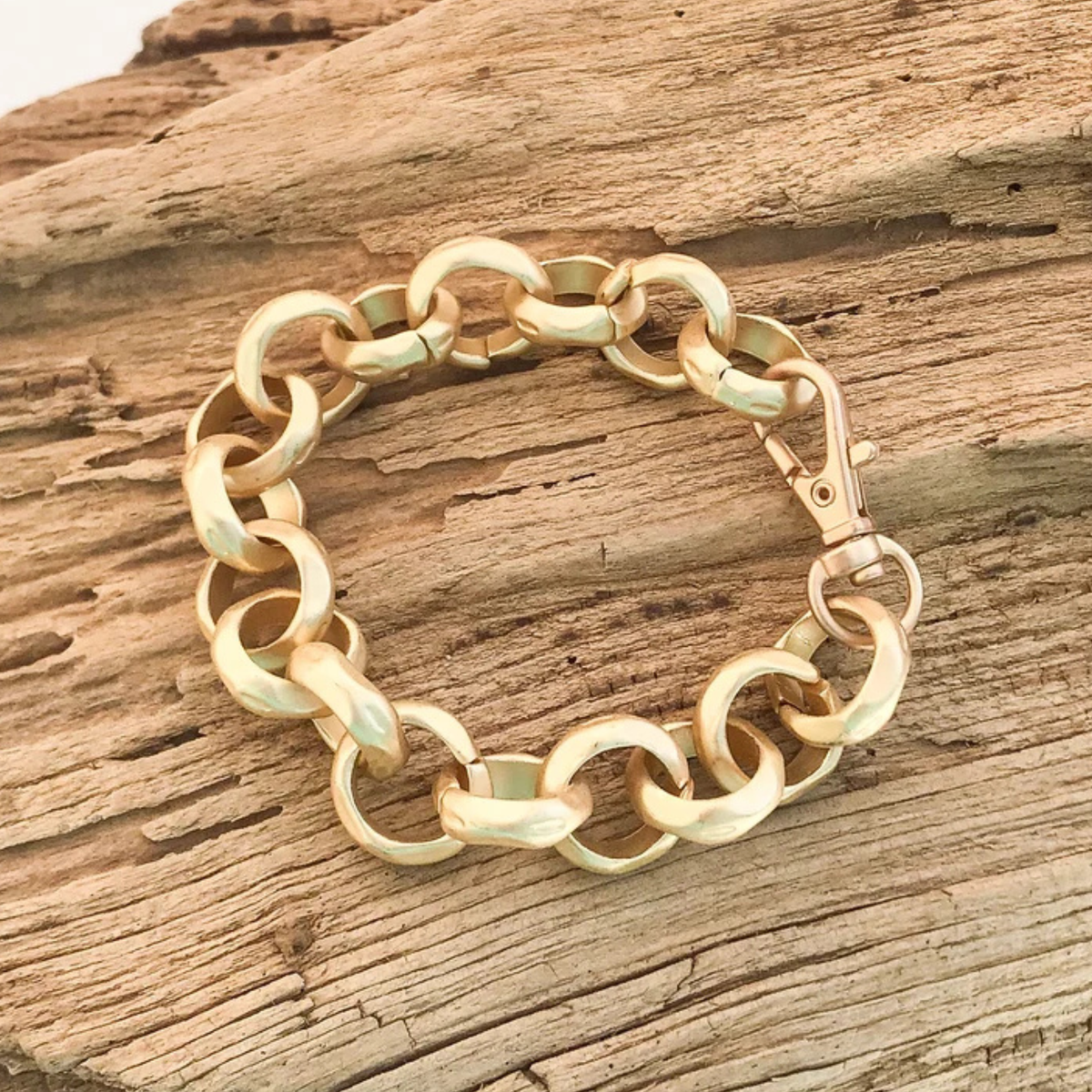 Jumbo Hammered Rolo Bracelet