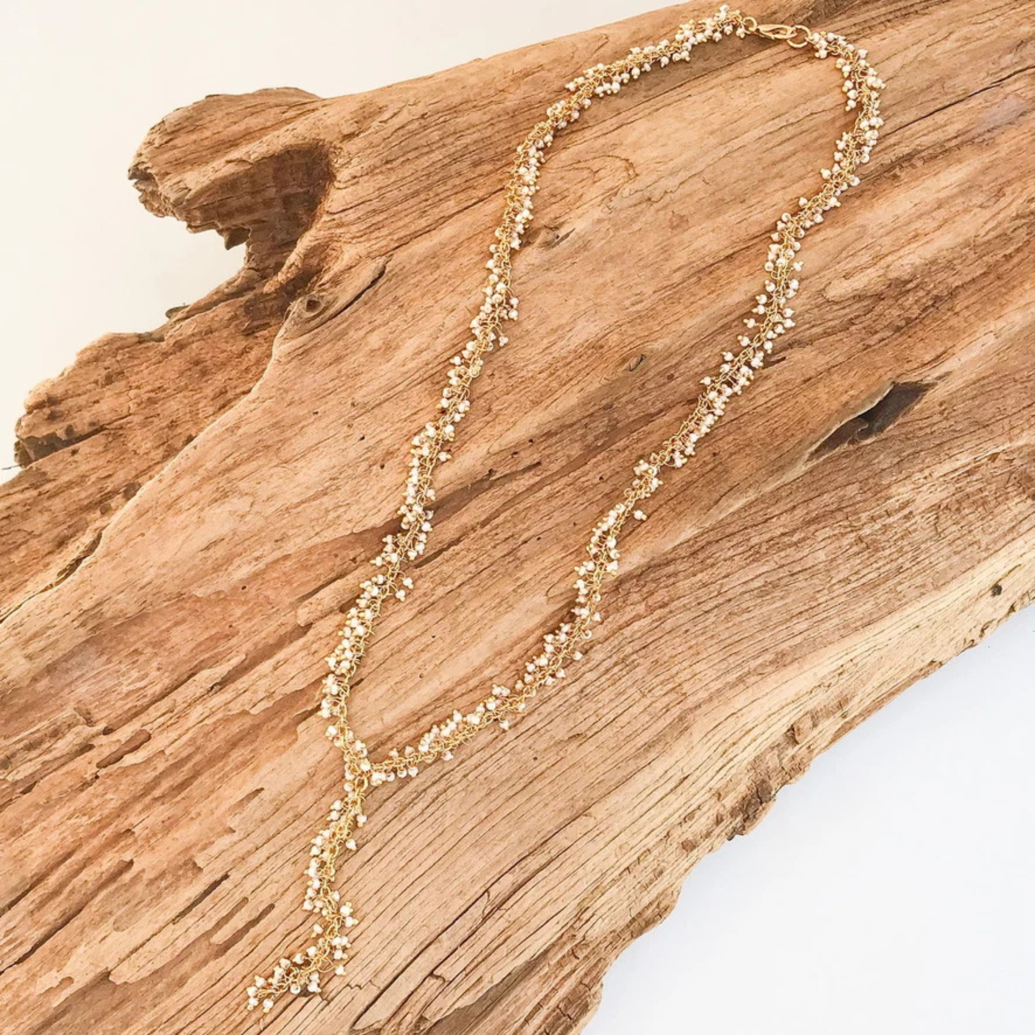 Small Cluster Rosary Drop Necklace