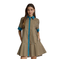 Jean Brown Stripe Dress