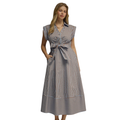 Cami Blue Brown Midi Dress