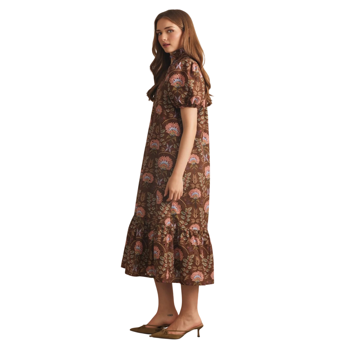 Flo Brown Midi Dress