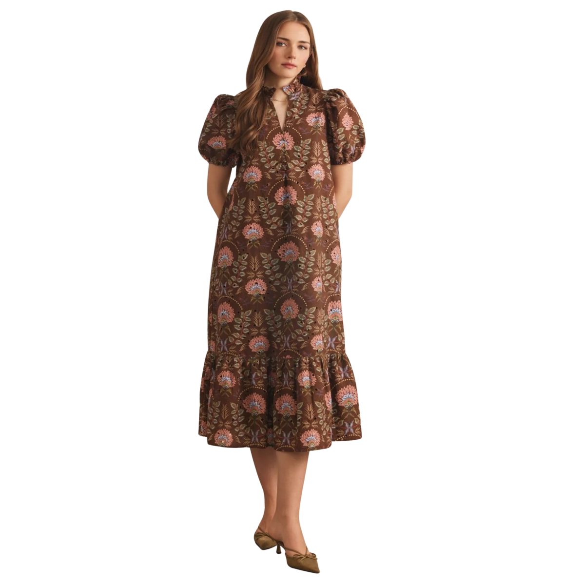 Flo Brown Midi Dress
