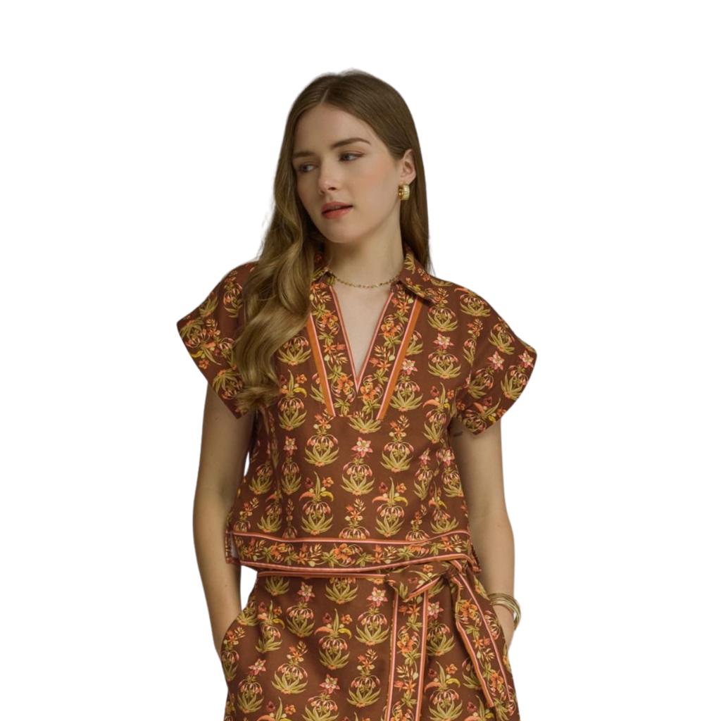 Steph Brown Floral Top
