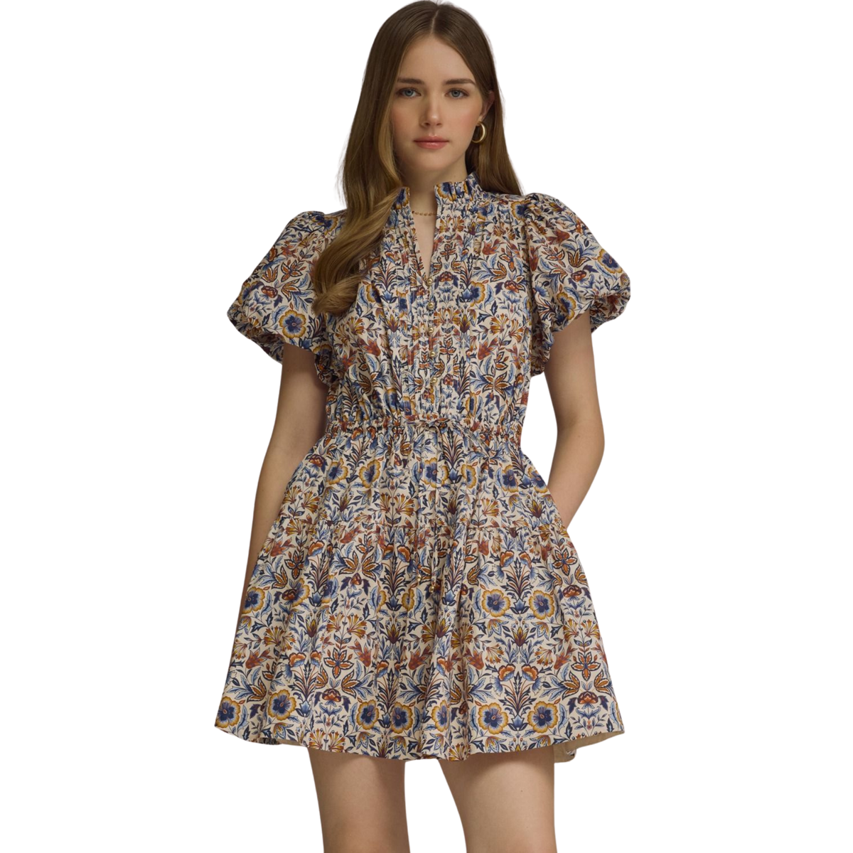 Hattie Ecru Floral Dress