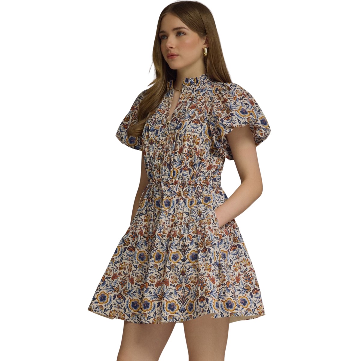 Hattie Ecru Floral Dress