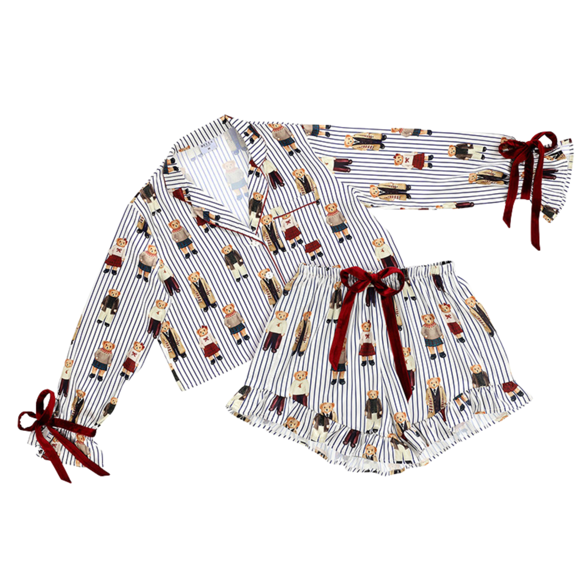 Bear Satin PJ Set with Shorts