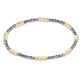 Joy Silver Faceted Hematite 2mm Bracelet