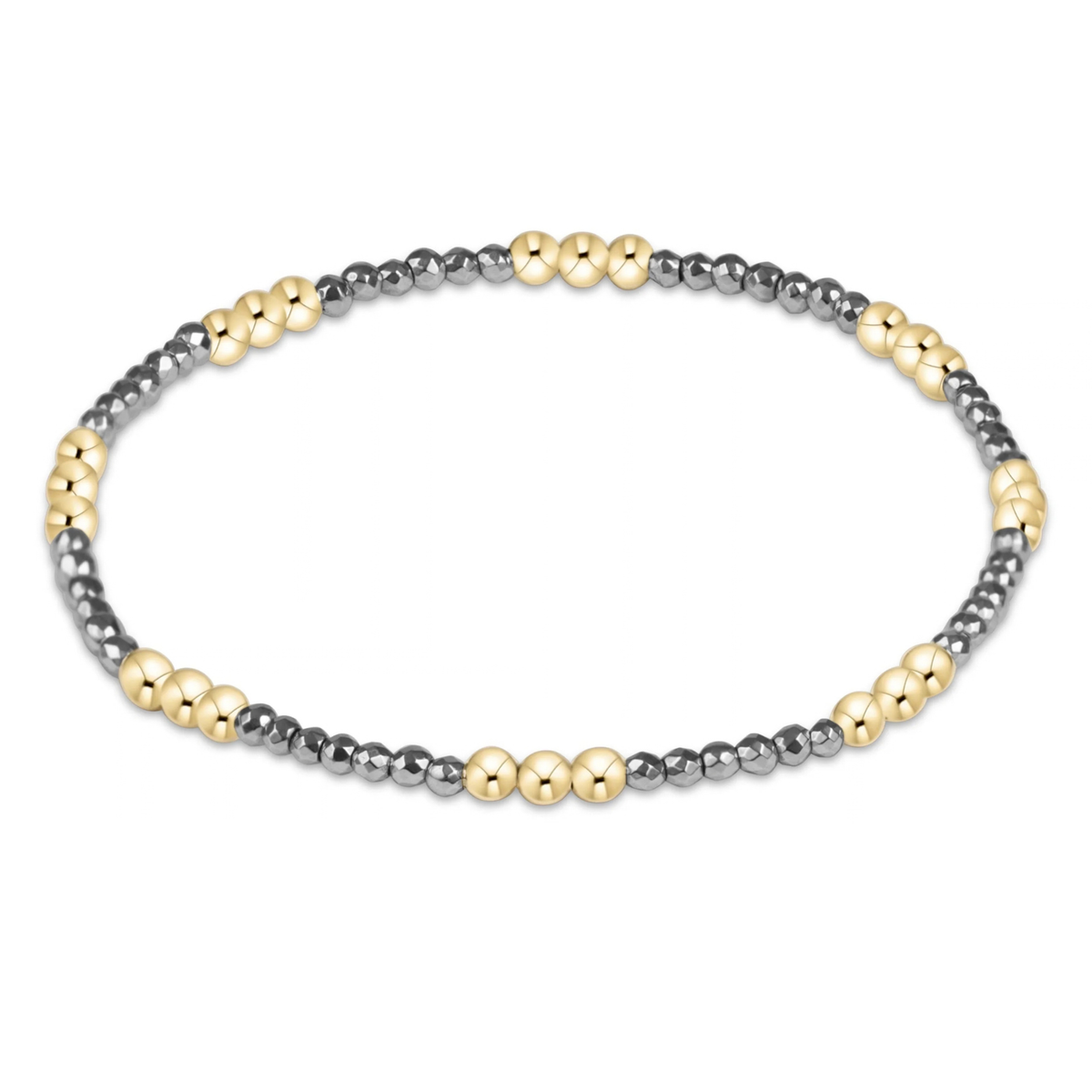 Joy Silver Faceted Hematite 2mm Bracelet