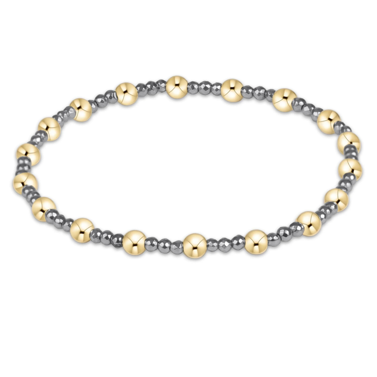 Sincerity Silver Faceted Hematite 2mm Bracelet