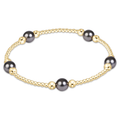 Purpose Pearl Dark Grey 6mm Gold Bracelet