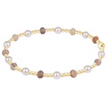 Sincerity Gemstone Pearl 4mm Bracelet - Botswana Agate