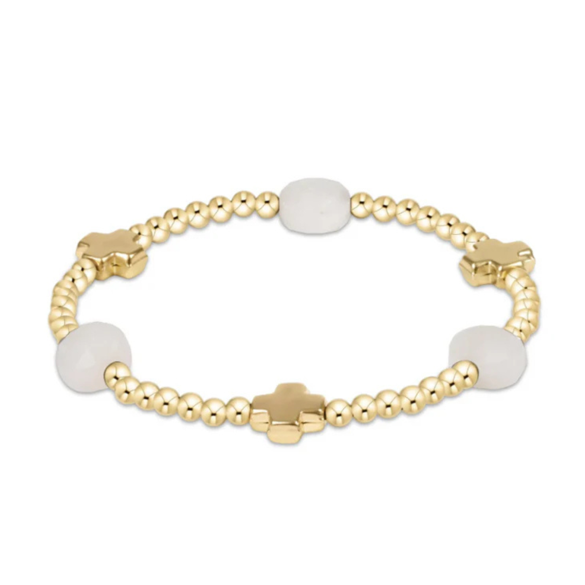 Signature Cross Admire Gold 3mm Bracelet - Moonstone