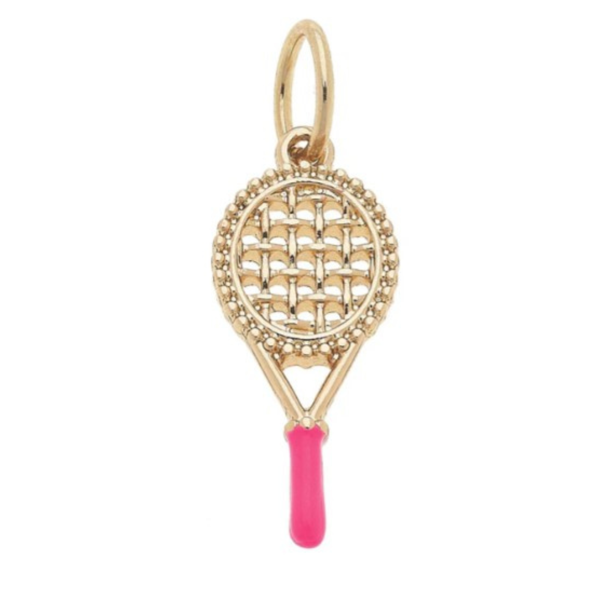 Enamel Tennis Racquet Charm