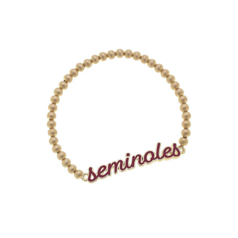 Florida State Seminole Enamel Script Stretch Bracelet