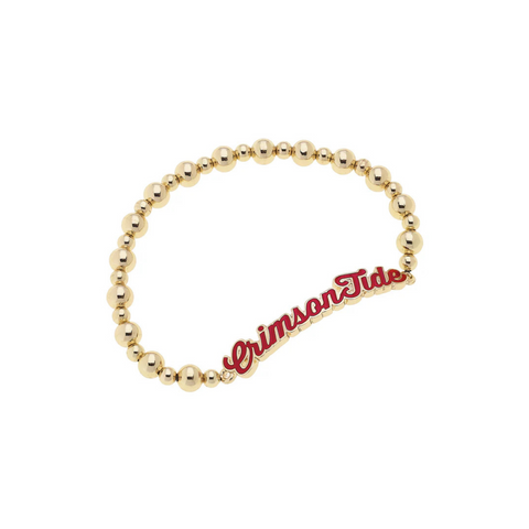 Alabama Crimson Tide Enamel Script Stretch Bracelet