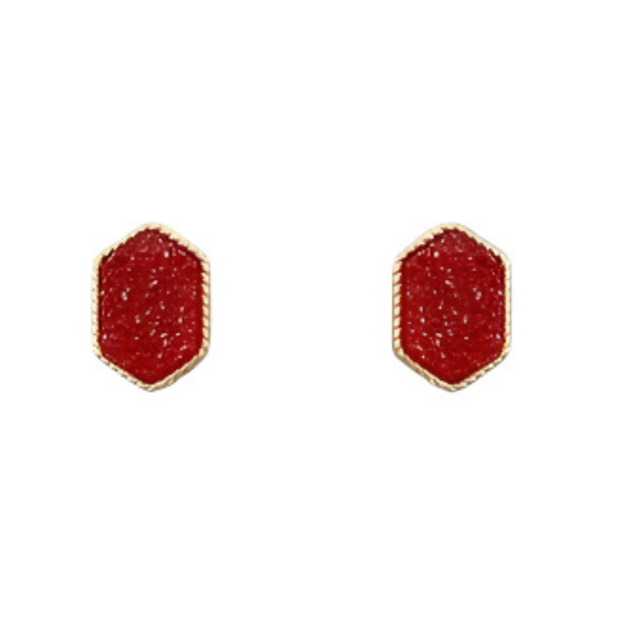 Red Druzy Earrings
