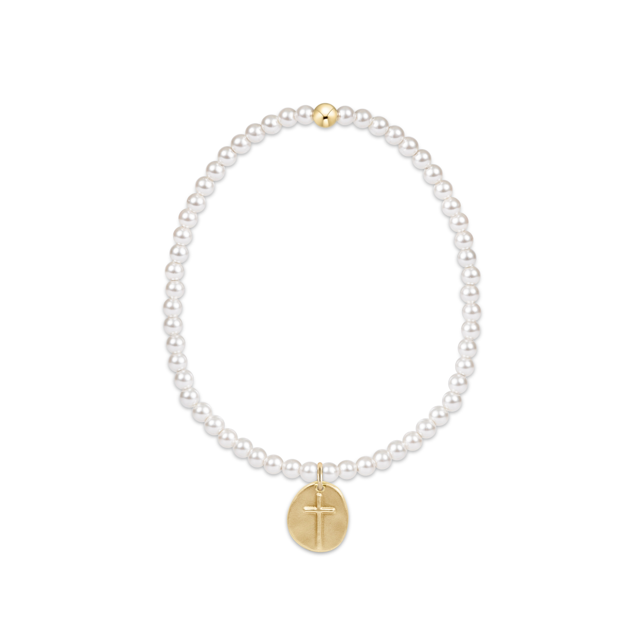 Classic Pearl 3mm Inspired Small Gold Charm