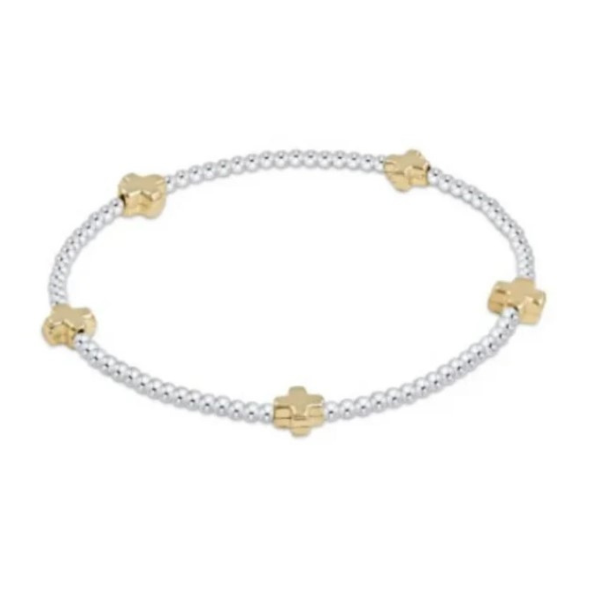 Signature Cross Small 2mm Mixed Metal Bracelet