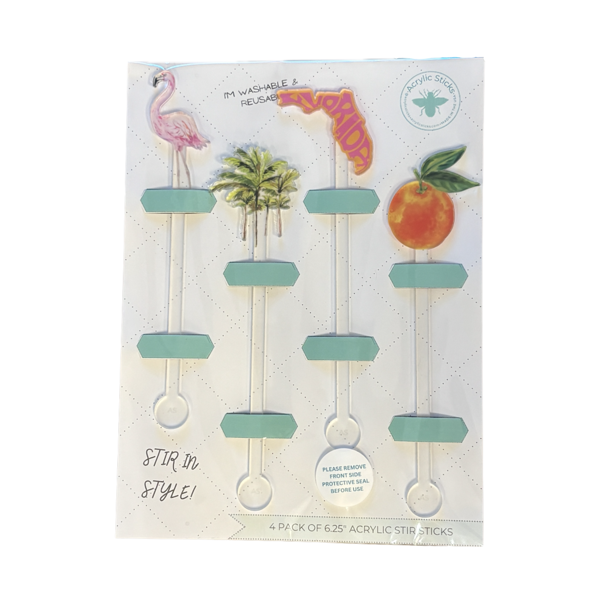 Sunny Florida Acrylic Stir Sticks Combo
