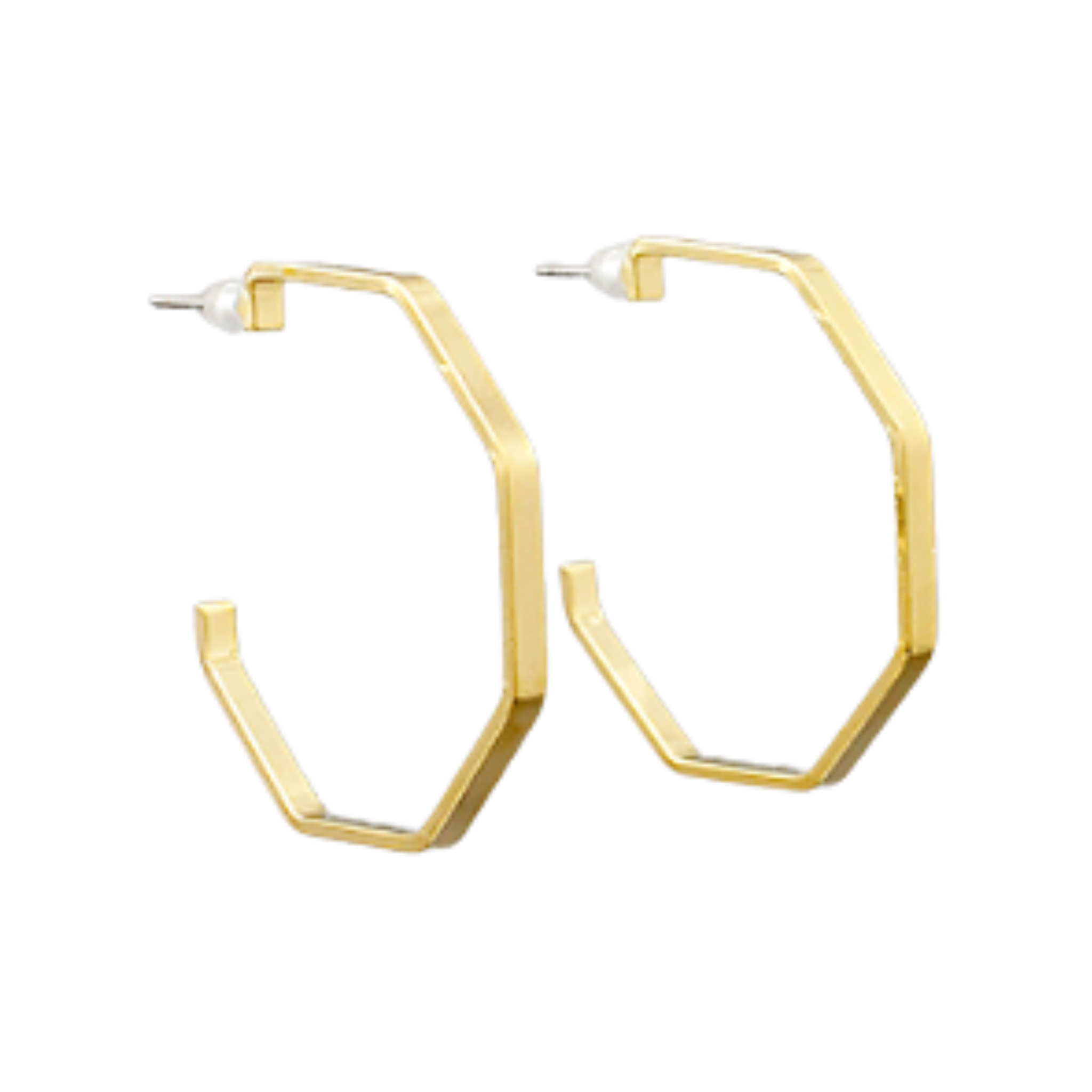 Gold Polygon Hoops