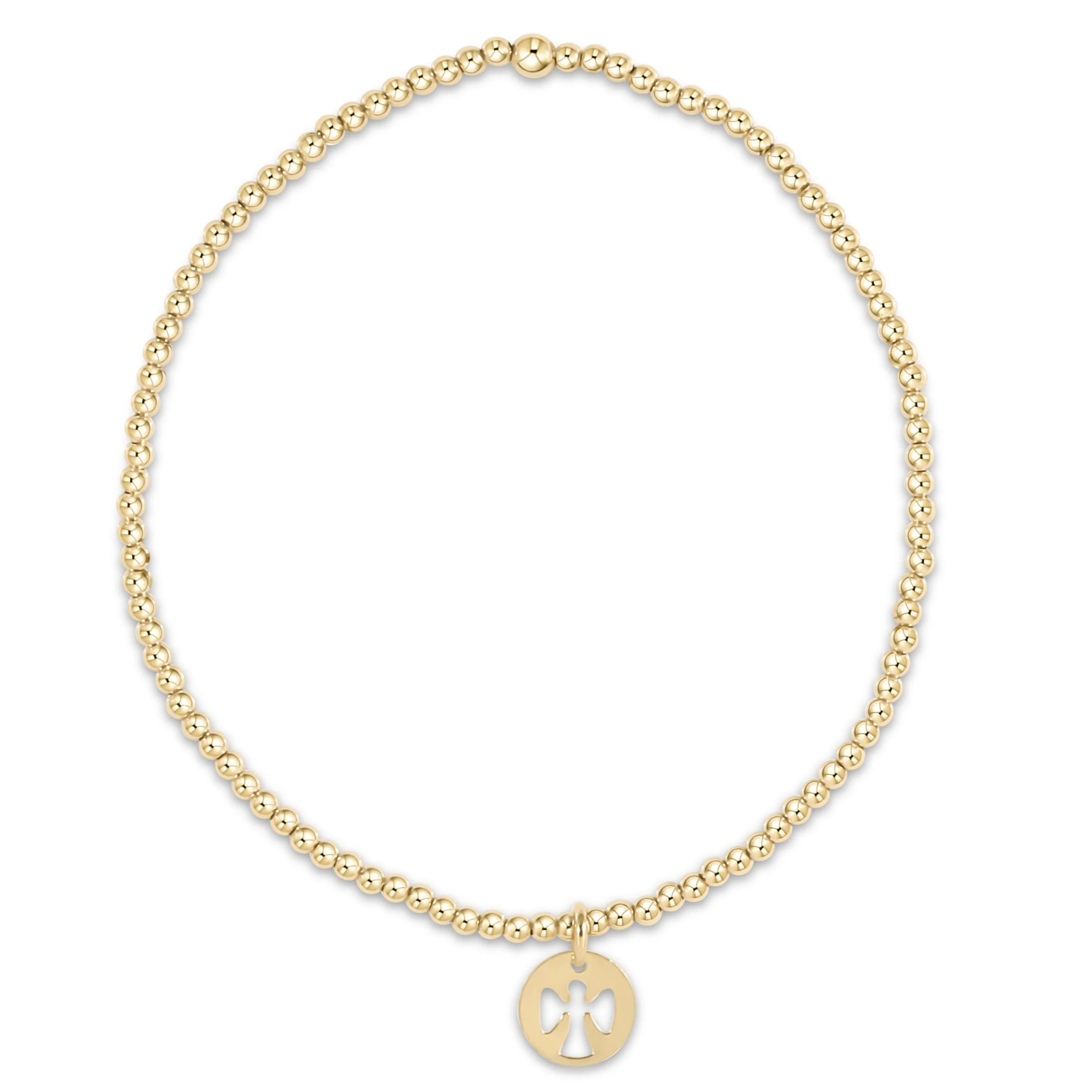 Classic Gold 2mm Guardian Angel Charm Bracelet