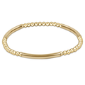 Bliss Bar Pattern Gold 3mm Bead Bracelet