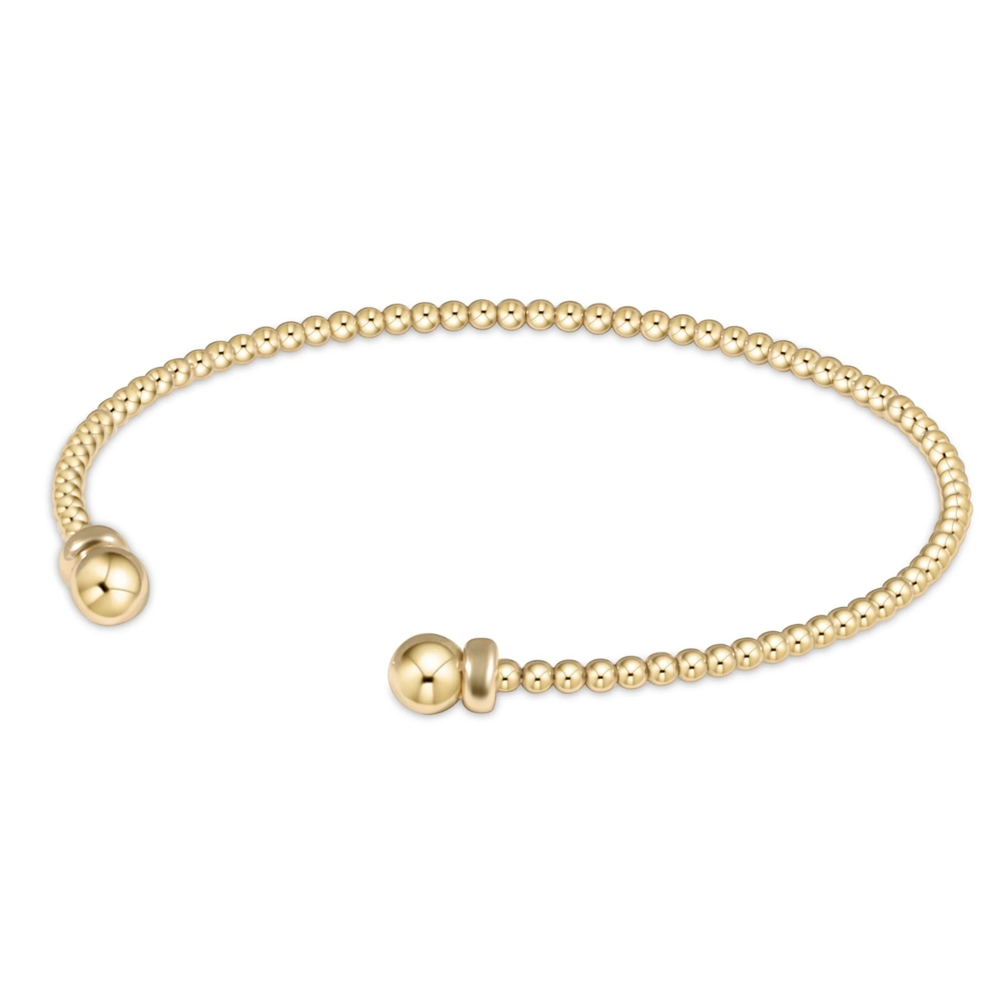 Classic Gold 2mm Bead Cuff-Gold