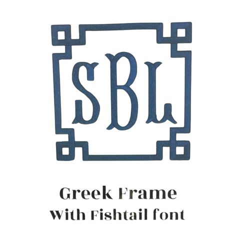 Greek Frame with Fishtail Font Monogram